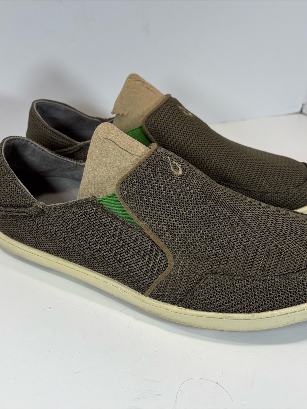 Olukai Men's NOHEA MESH Slip On Loafers Sz 8.5 Driving Shoes Brown 10188-13AP